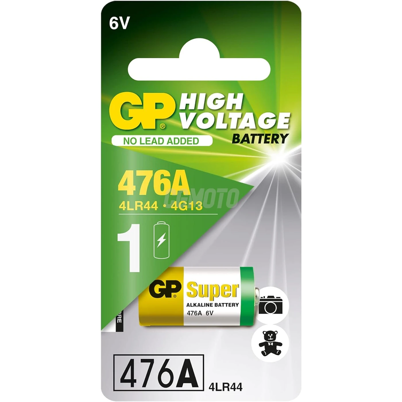 1 pile alcaline 4LR44 6 V Super 