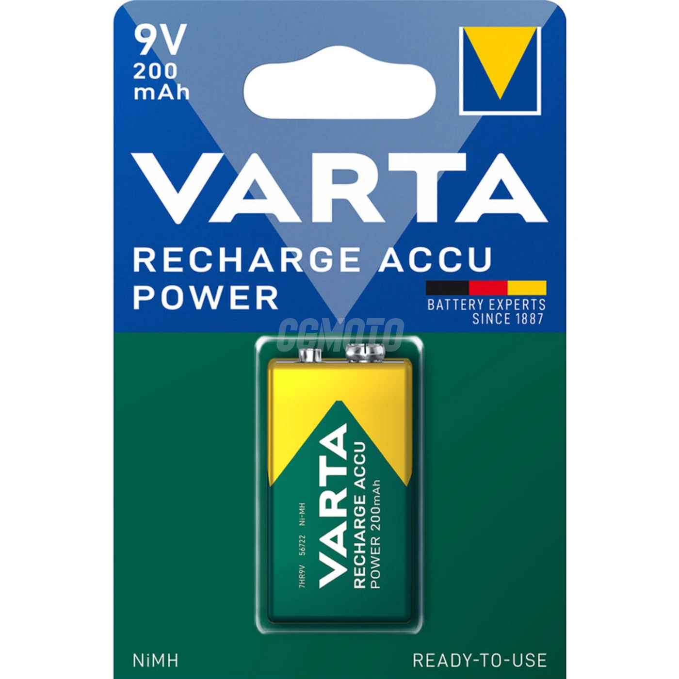 1 pile rechargeable NIMH 6LR61 9 V Ready2Use 200 mAh