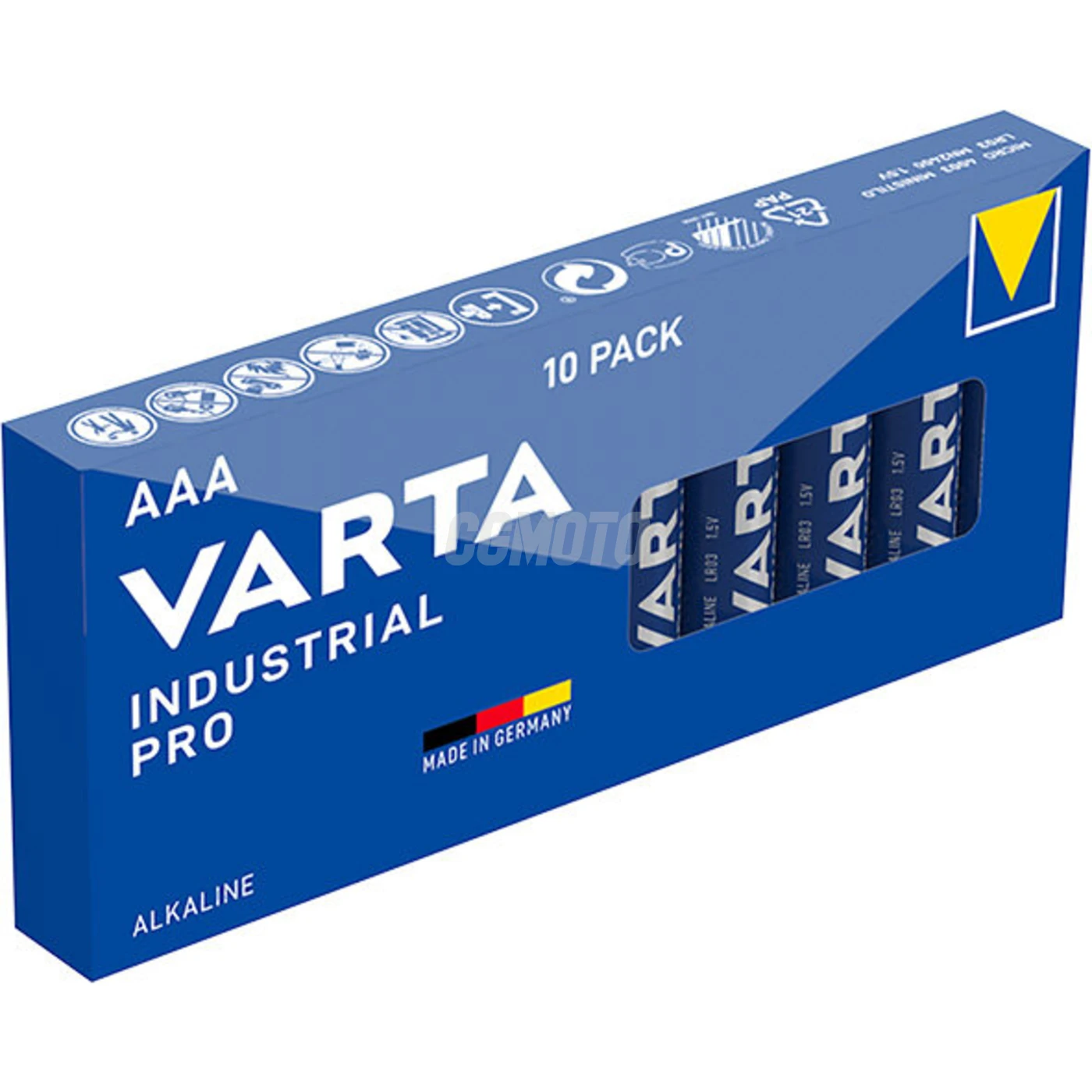 10 piles alcalines LR03/AAA 1,5 V Industriel PRO 1250 mAh