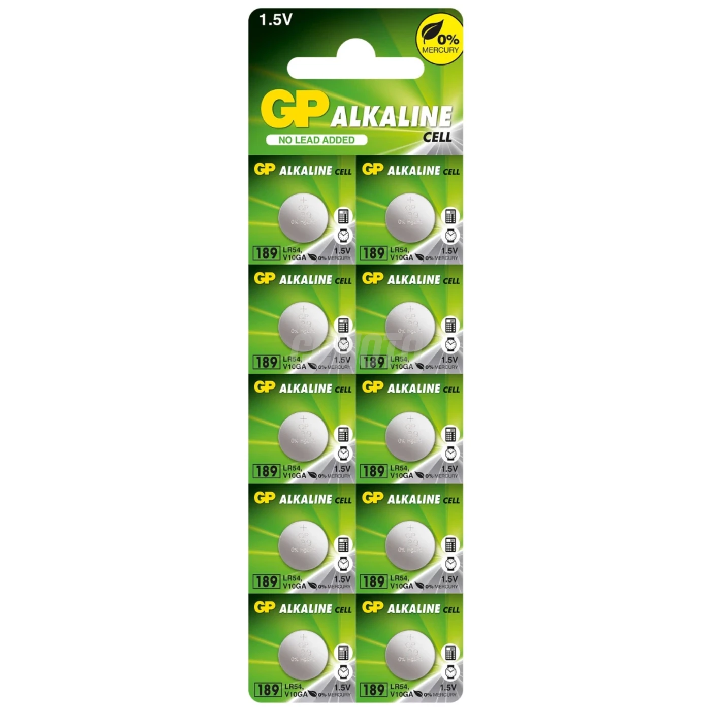 10 piles bouton alcalines LR54 1,5 V 