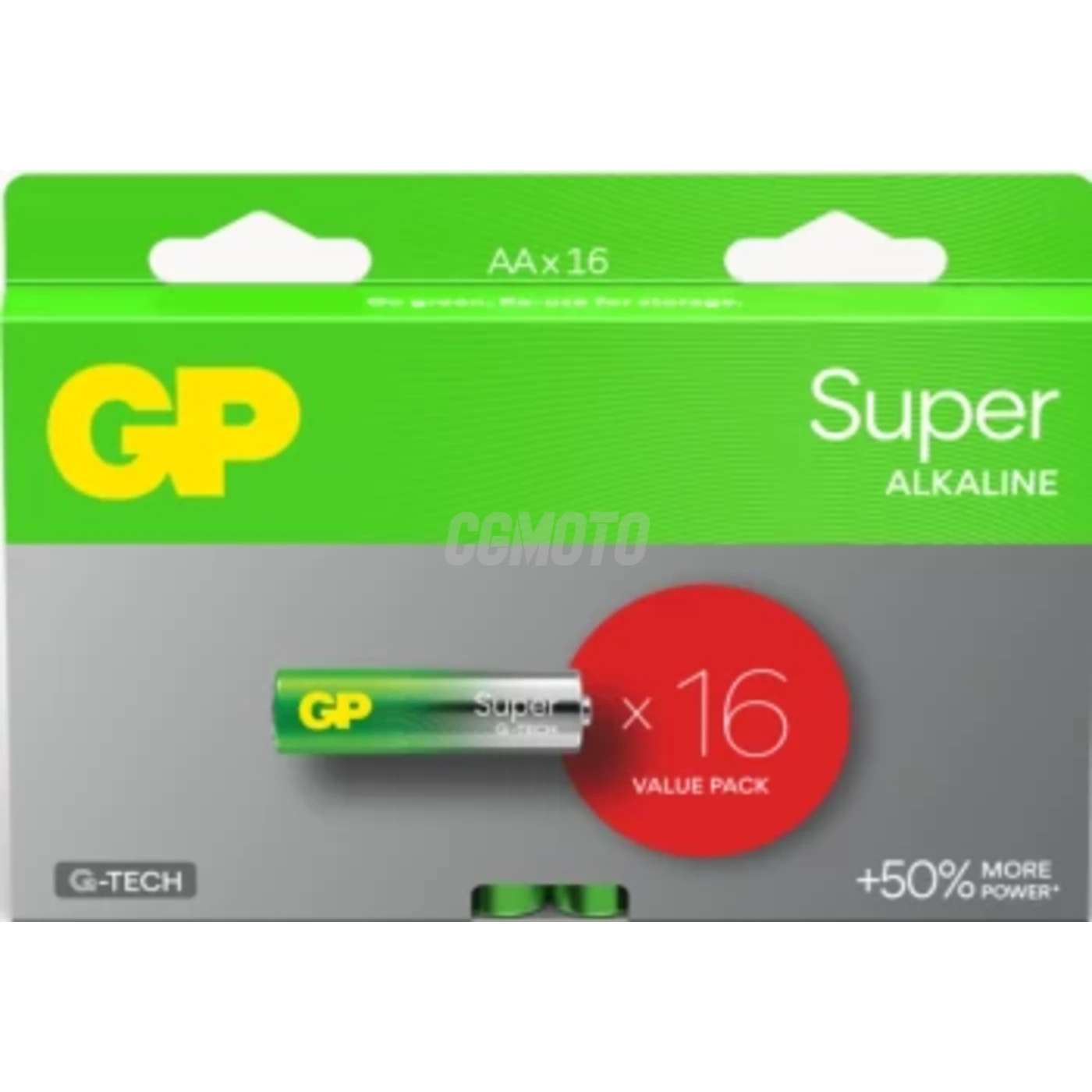 16 piles alcalines AA 1,5 V Super 