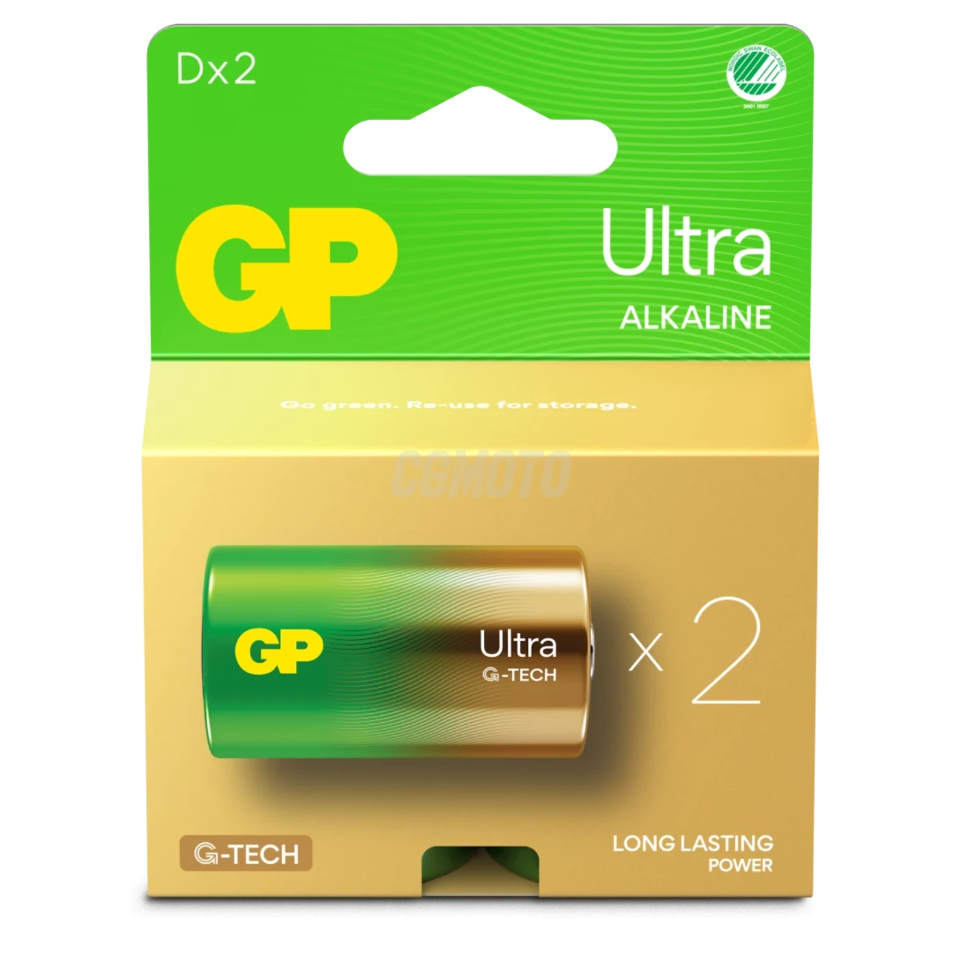 2 piles alcalines D 1,5 V Ultra 