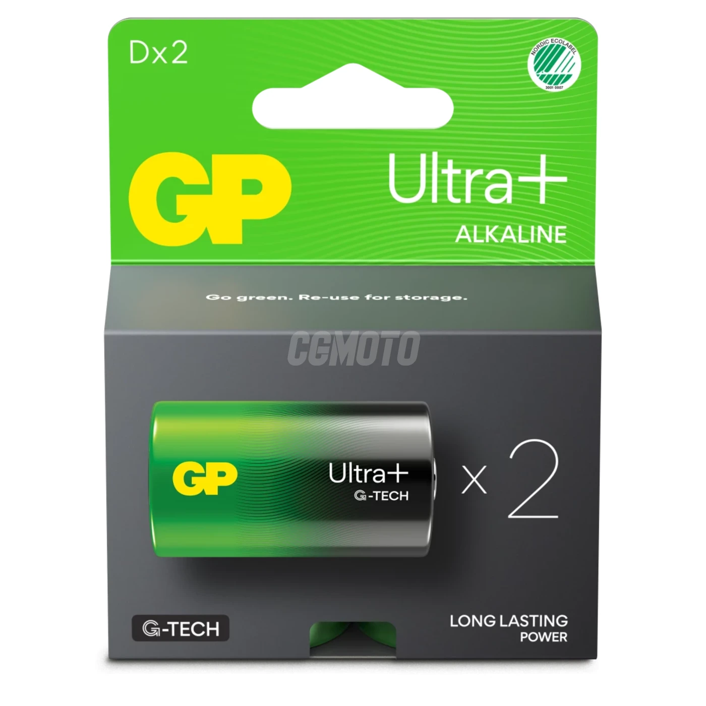 2 piles alcalines D 1,5 V Ultra Plus 
