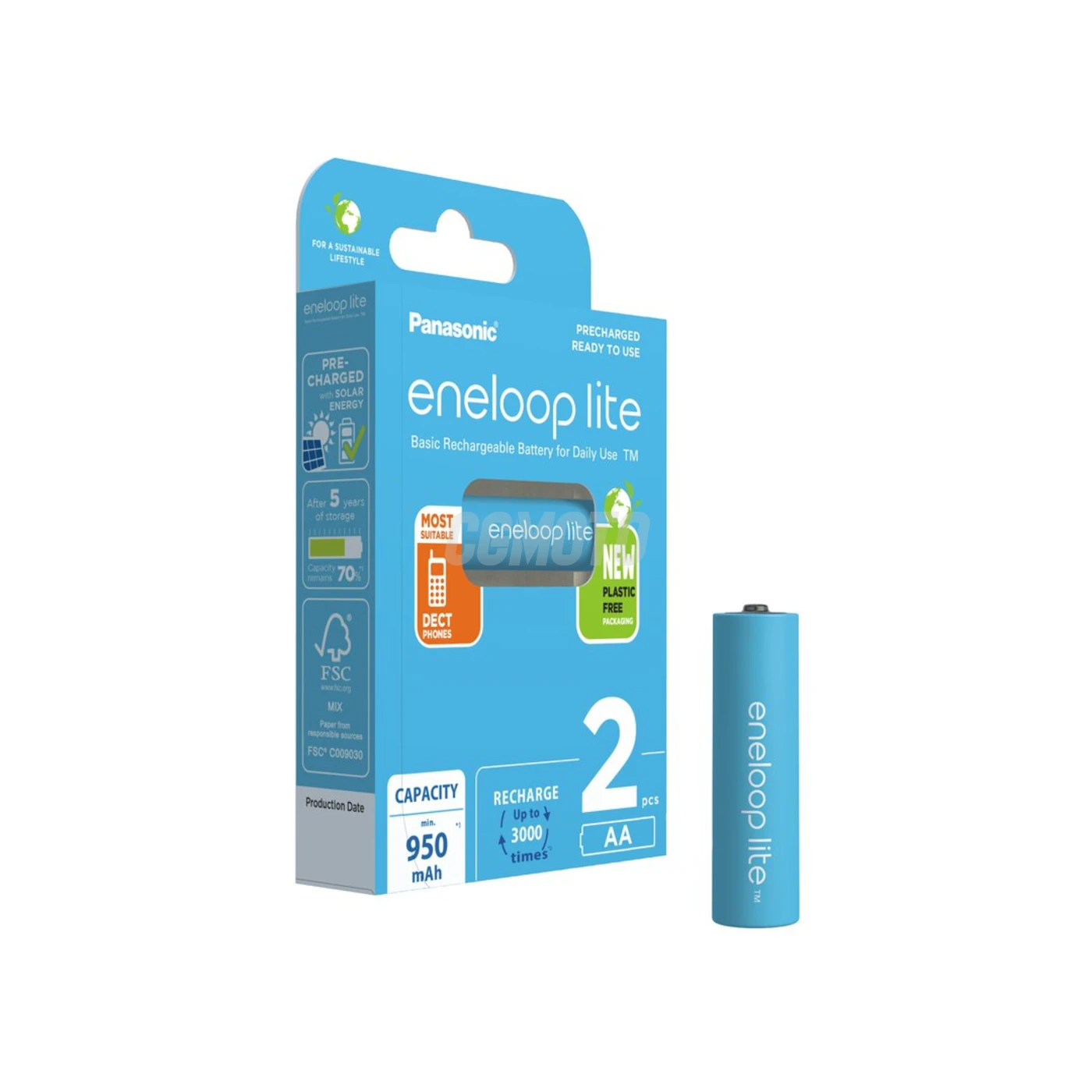 2 piles rechargeables NIMH AA 1,2 V Lite 950mAh 2 piles rechargeables NIMH AA 1,2 V Lite 950mAh