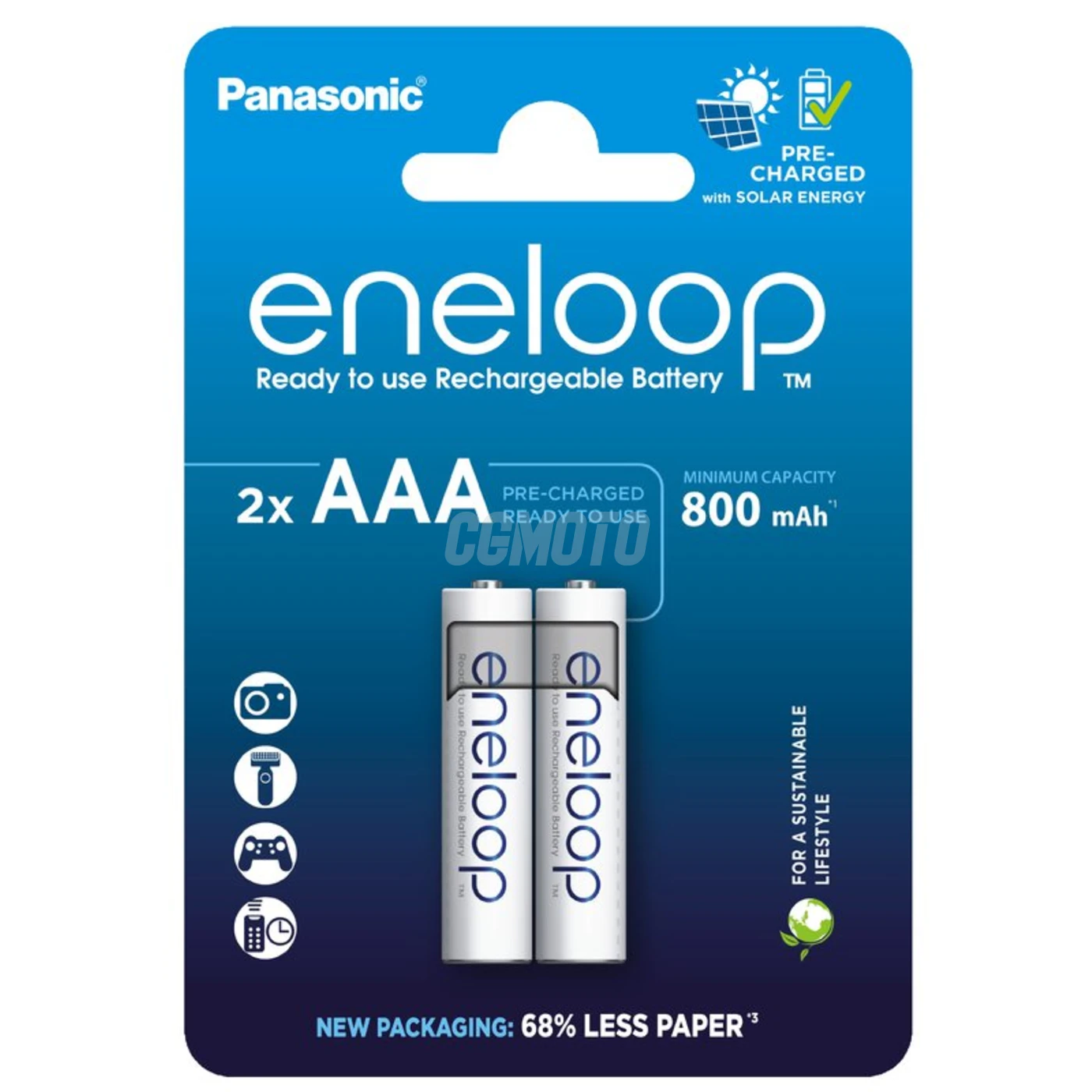 2 piles rechargeables NIMH AAA 1,2 V 800 mAh