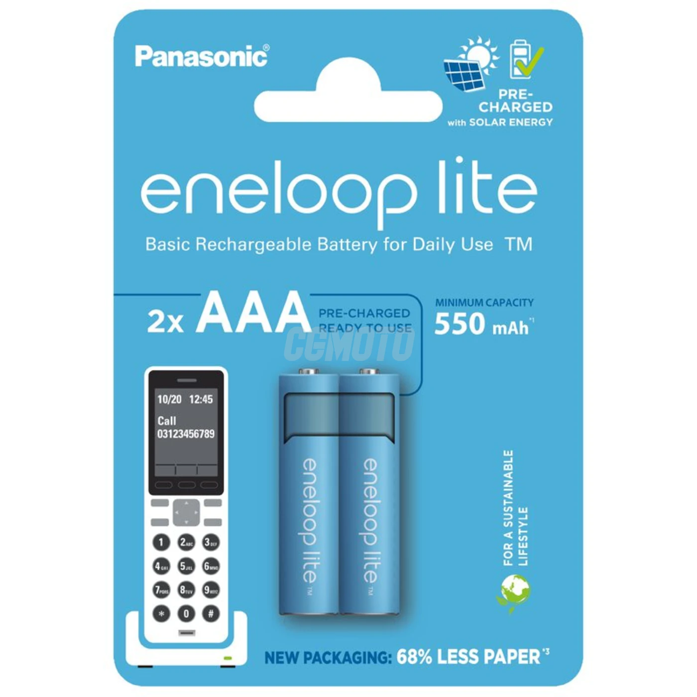 2 piles rechargeables NIMH AAA 1,2 V Lite 550 mAh