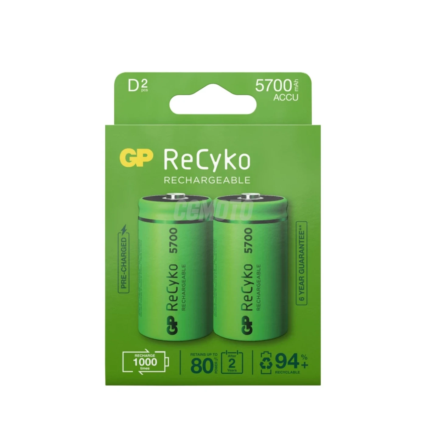 2 piles rechargeables NIMH D 1,2 V Recyko 5700 mAh 2 piles rechargeables NIMH D 1,2 V Recyko 5700 mAh