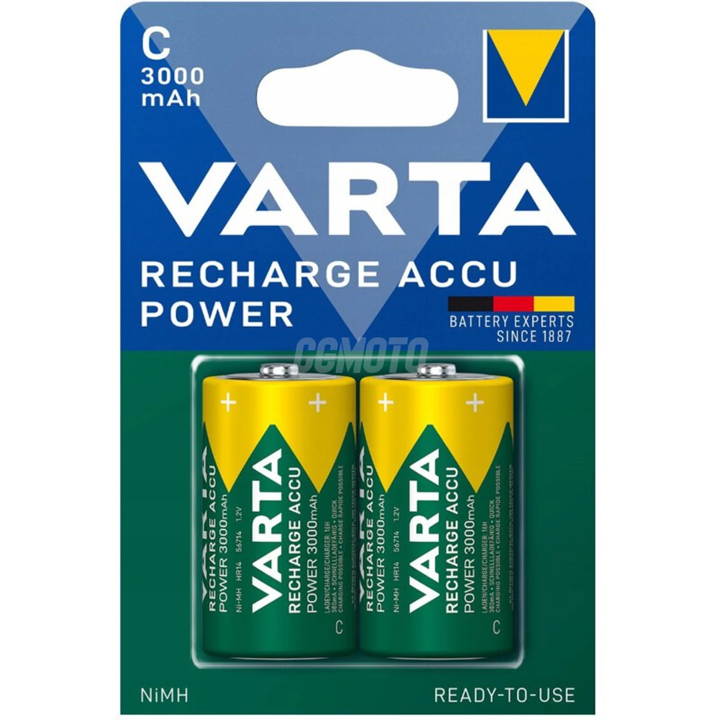 2 piles rechargeables NIMH LR14/C 1,2 V Ready2Use 3000 mAh 