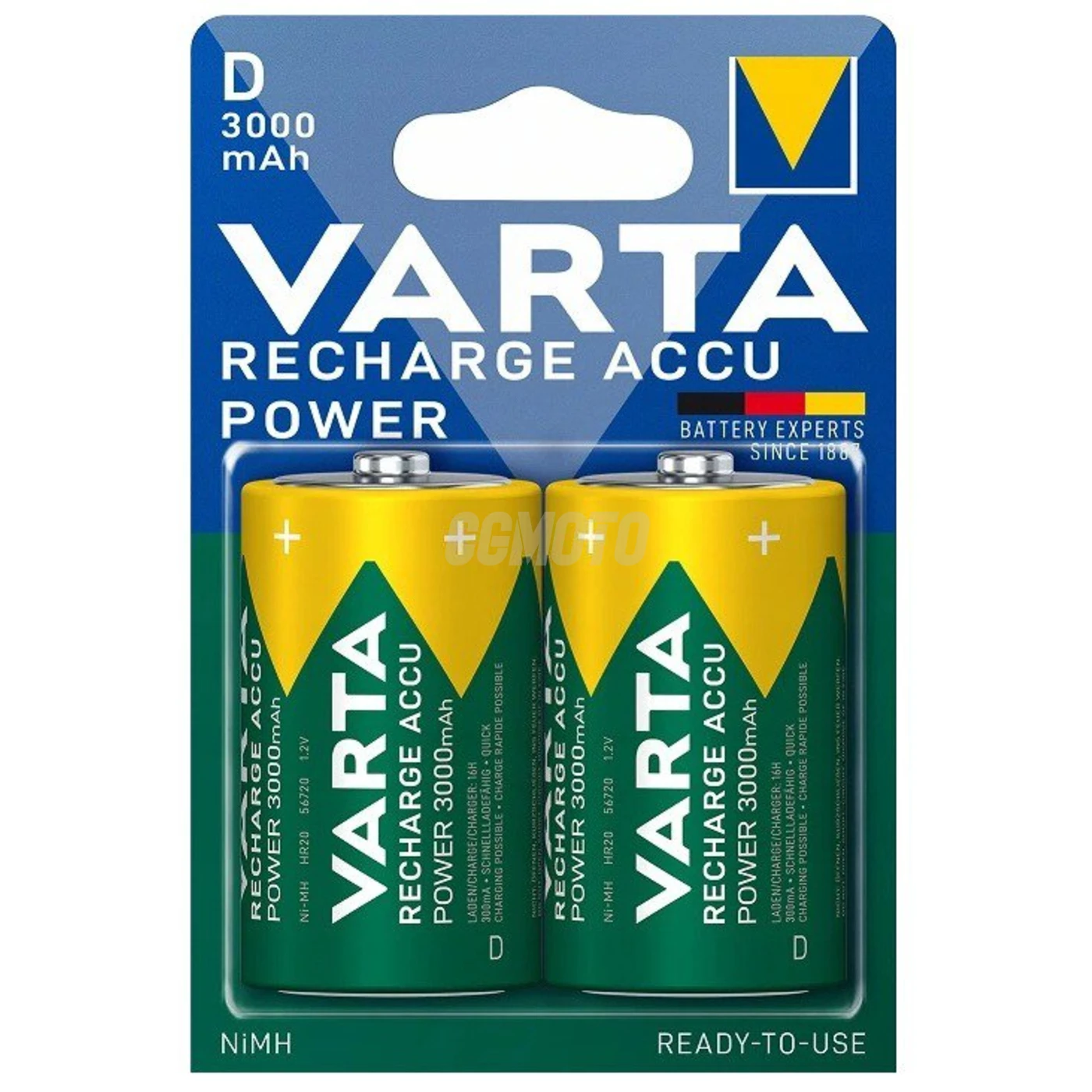 2 piles rechargeables NIMH LR20/D 1,2 V Ready2Use 3000 mAh 