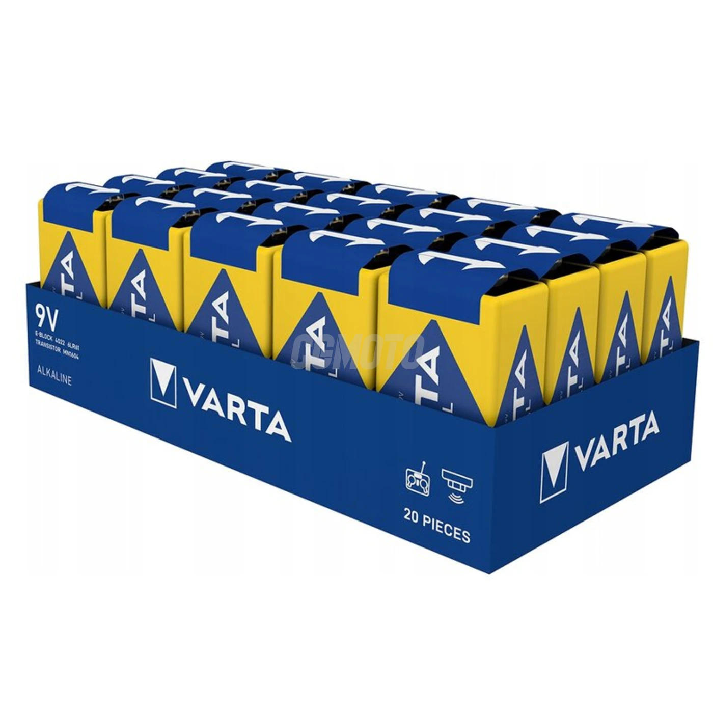 20 piles alcalines 6LR61 9 V Industriel PRO 580mAh
