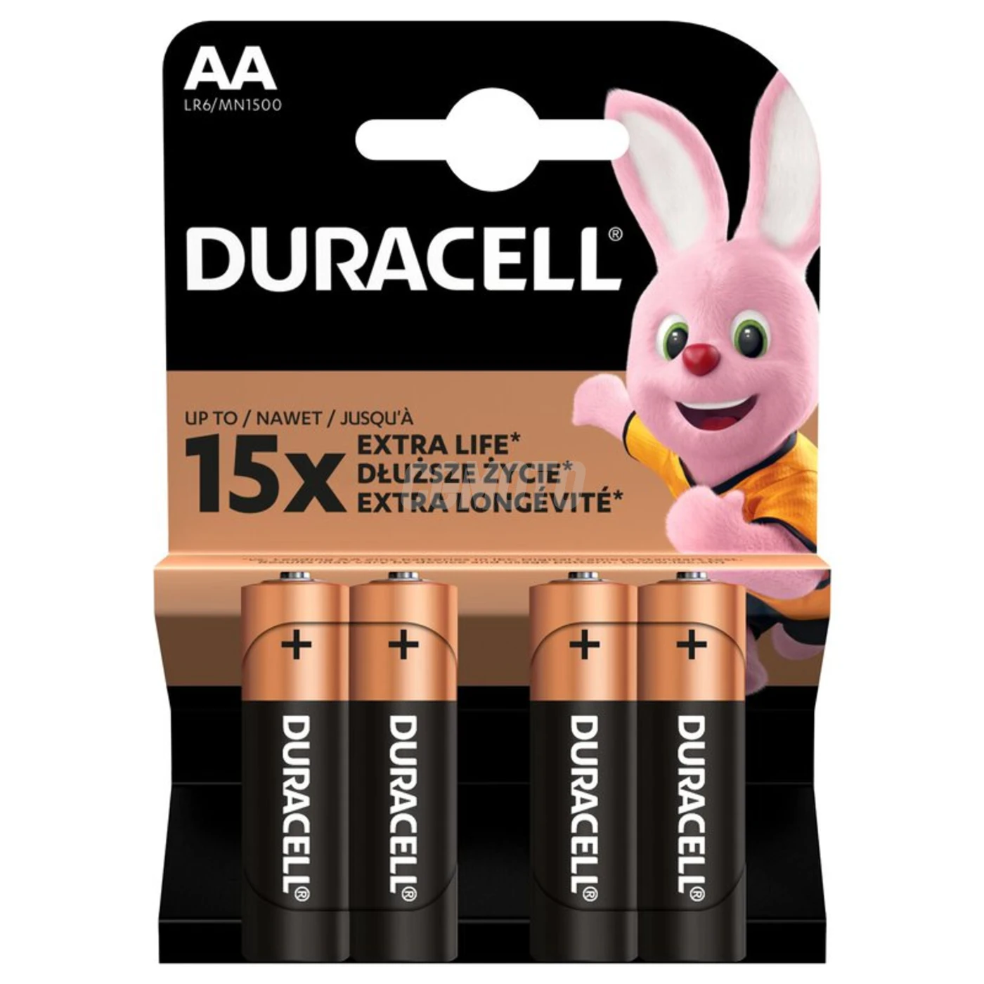4 piles alcalines AA 1,5 V Basic, Duralock, C&B 