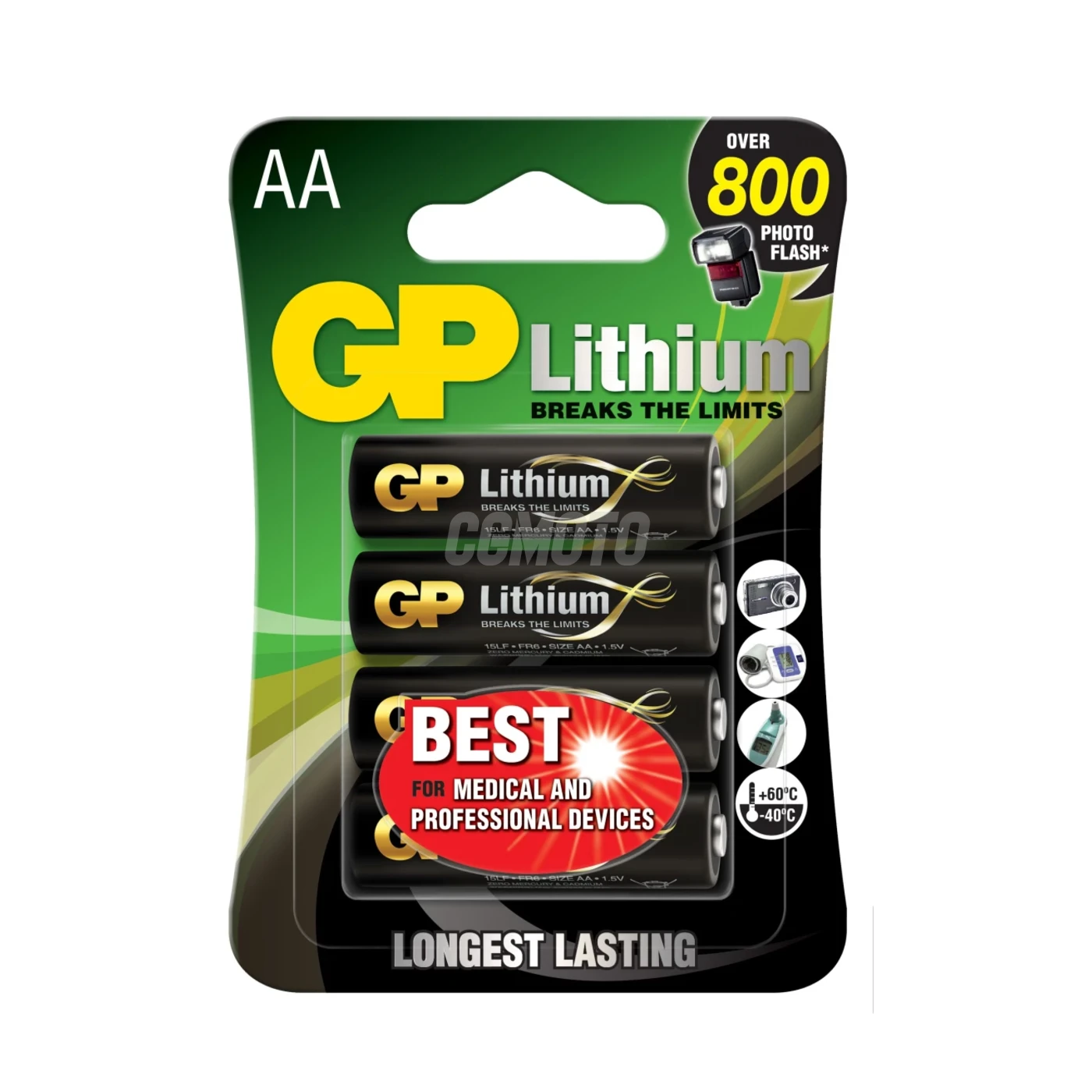 4 piles lithium AA 1,5 V 