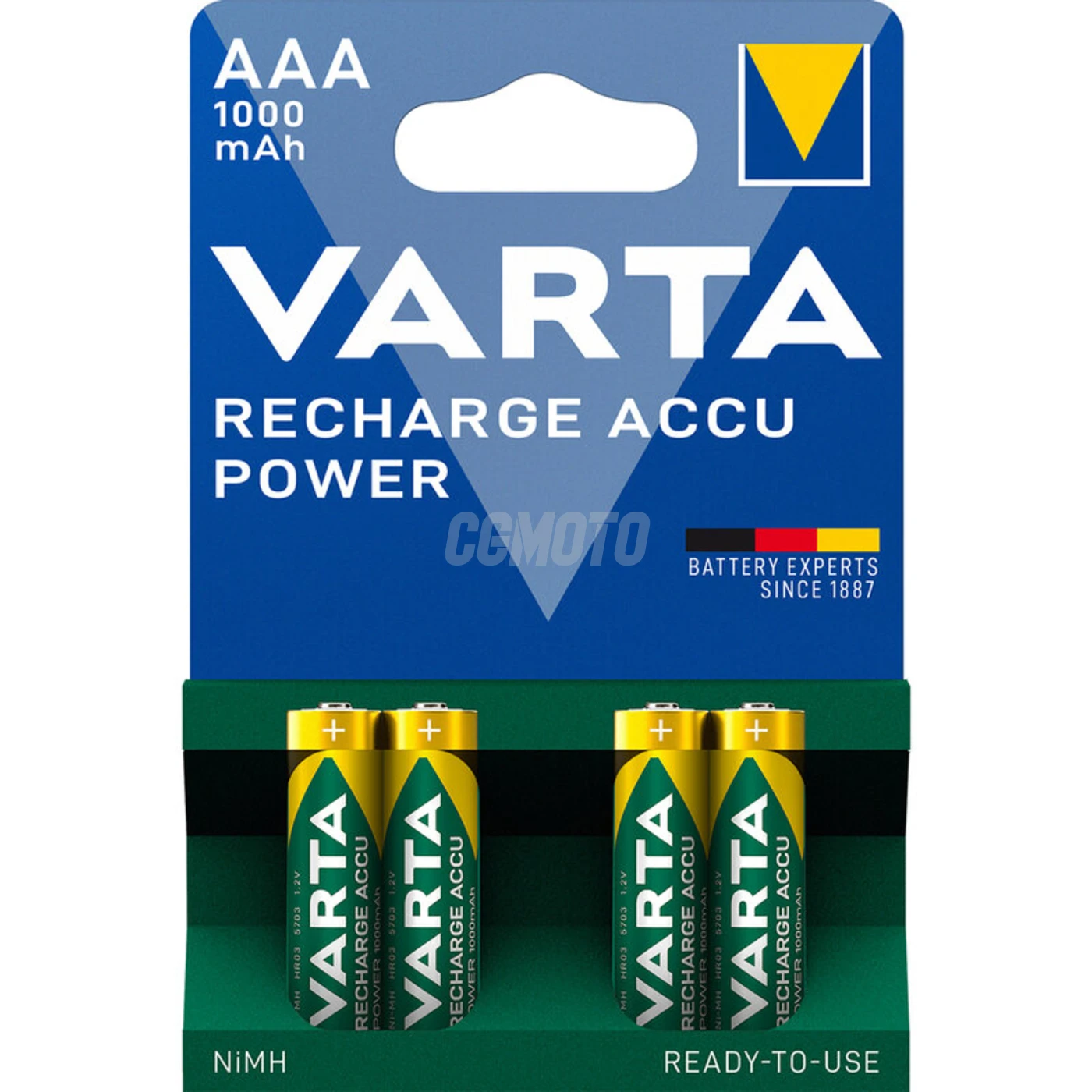 4 piles rechargeables NIMH LR03/AAA 1,2 V Ready2Use 1000 mAh