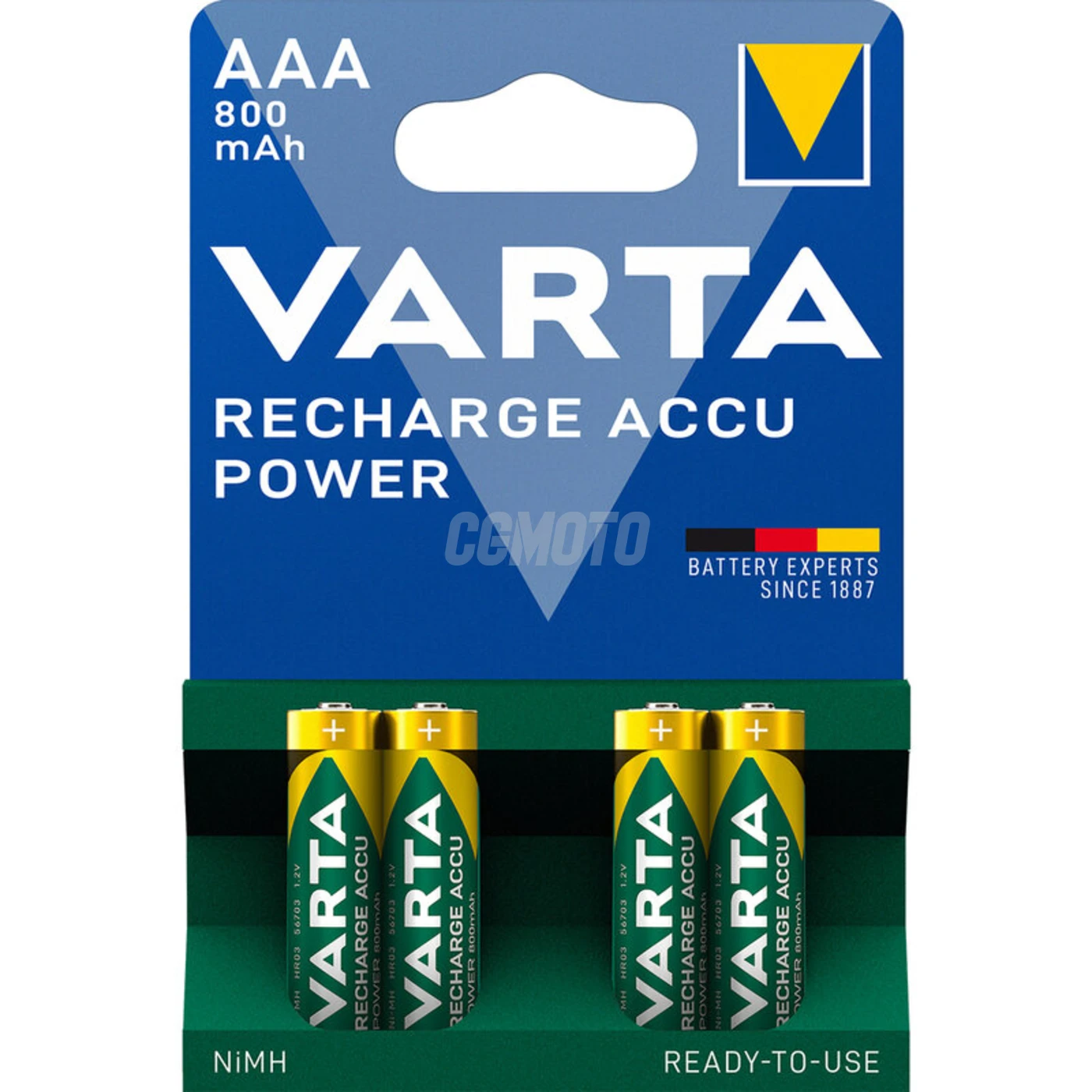 4 piles rechargeables NIMH LR03/AAA 1,2 V Ready2Use 800 mAh 