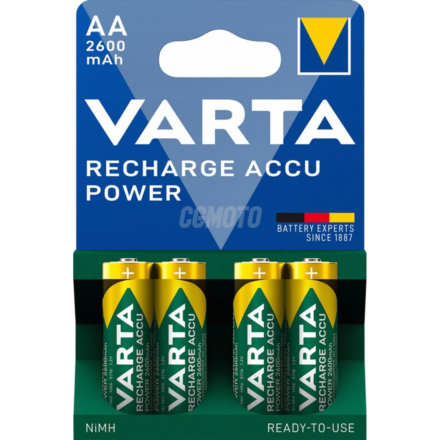 4 piles rechargeables NIMH LR6/AA 1,2 V Ready2Use 2600 mAh 4 piles rechargeables NIMH LR6/AA 1,2 V Ready2Use 2600 mAh