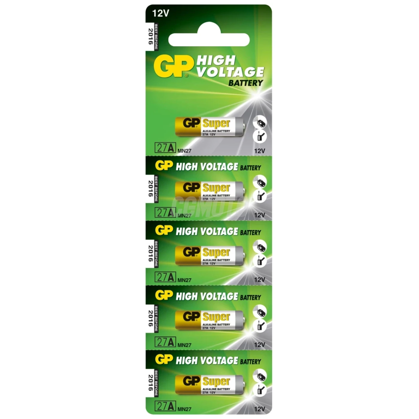 5 piles alcalines 27 A 12 V Super 