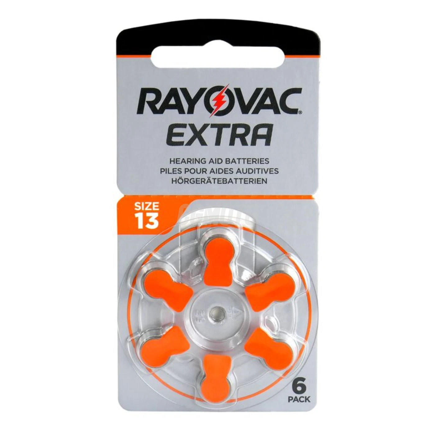 6 piles auditives zinc air 13 1,45 V Extra 