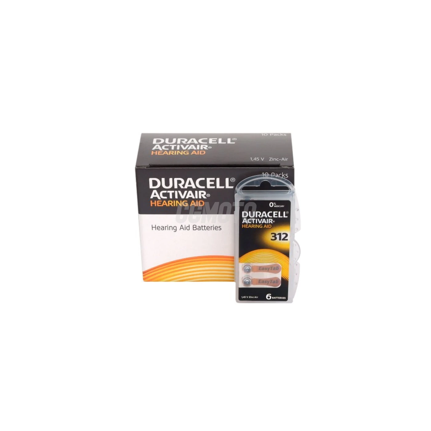 6 piles auditives zinc air 312 1,45 V ActivAir 