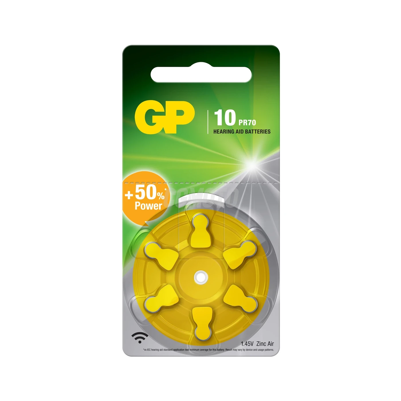 6 piles auditives zinc air A10 1,45 V 