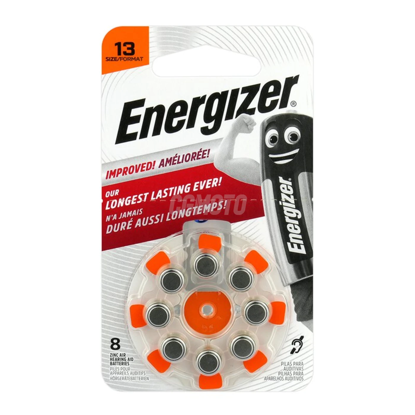 8 piles auditives zinc air 13 1,45 V 