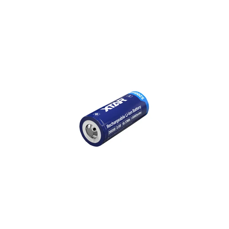 Batterie Xtar 26650 3,6 V Li-ion 5200 mAh avec protection BUTTON TOP Batterie Xtar 26650 3,6 V Li-ion 5200 mAh avec protection BUTTON TOP