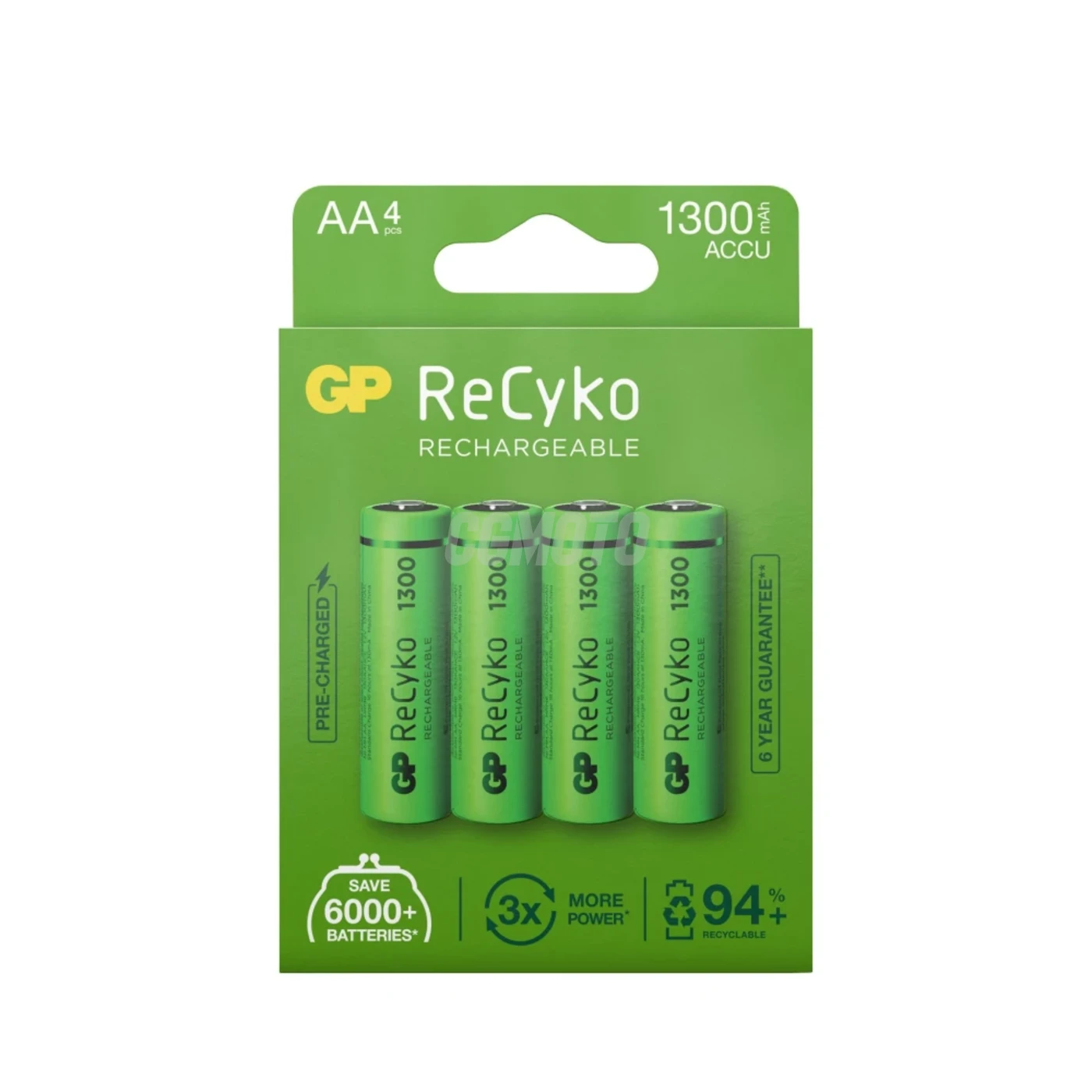 Blister de 4 piles rechargeable Recyko+ AA 1300mAh Blister de 4 piles rechargeable Recyko+ AA 1300mAh