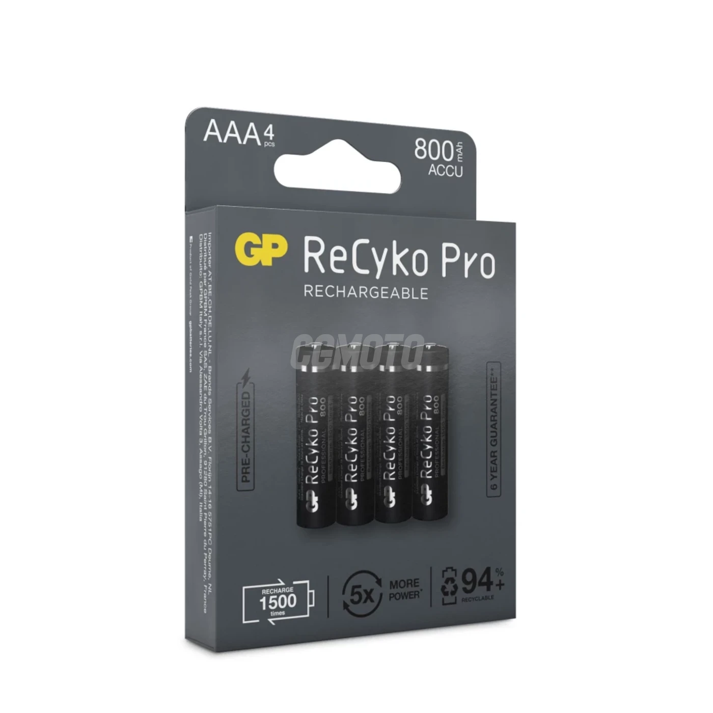 Blister de 4 piles rechargeable Recyko+ AAA 800mAh (Professionnel)
