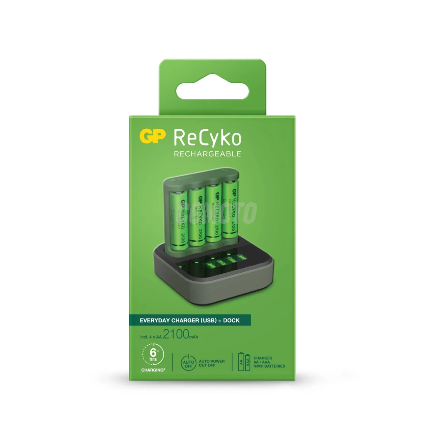 Chargeur 6 heures GP B421 (USB) + 4 accus AA 2000 mAh + station D451