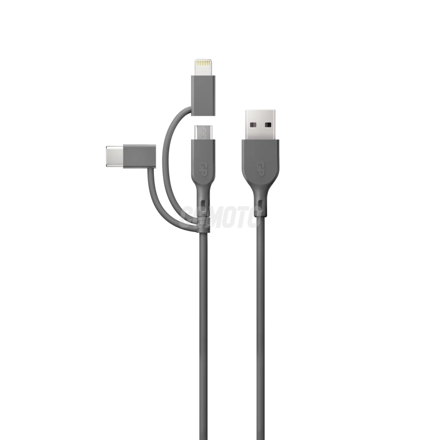 Essentials 1m 3-in-1 USB-A to Lightning/USB-C/Micro-USB-A