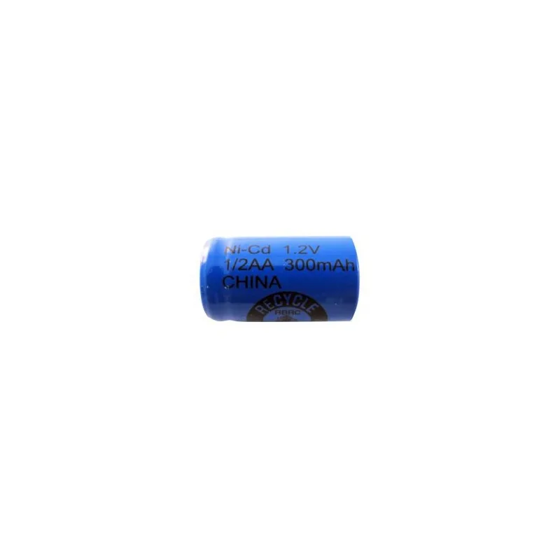 Pile NiCD 1/2 AA 300 mAh tête plate - 1,2V - Evergreen Pile NiCD 1/2 AA 300 mAh tête plate - 1,2V - Evergreen