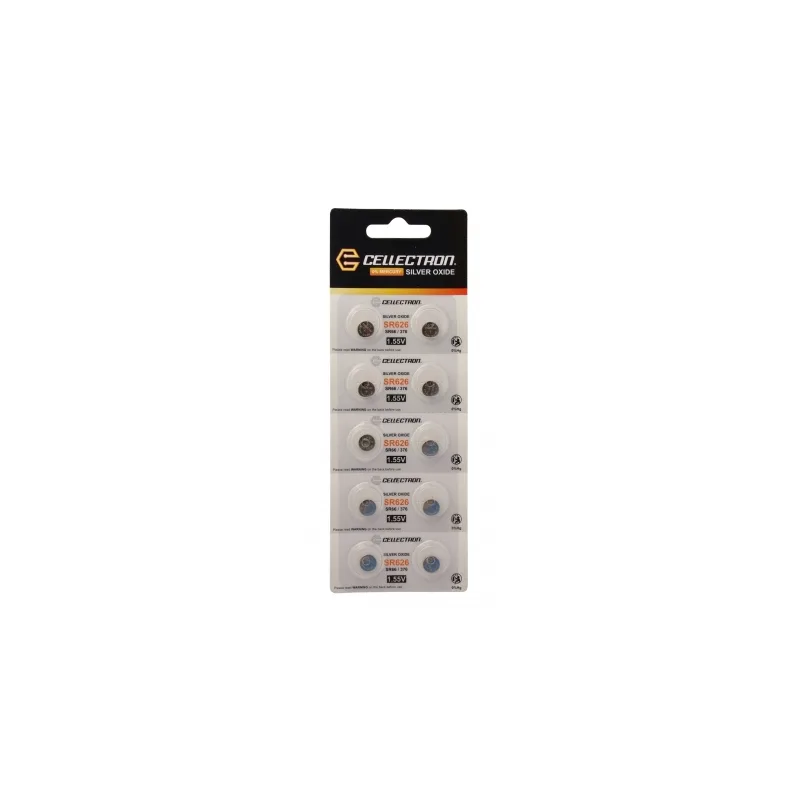 SR626 10 Piles Oxyde D'argent SR626 / SR66 / 376 1,55V Cellectron