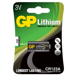 1 pile lithium CR123A 3 V 1 pile lithium CR123A 3 V