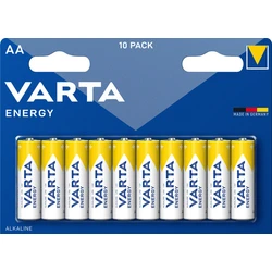10 piles alcalines LR6/AA 1,5 V Energy 