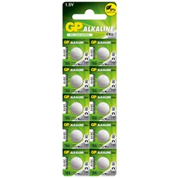 10 piles bouton alcalines LR43 1,5 V 
