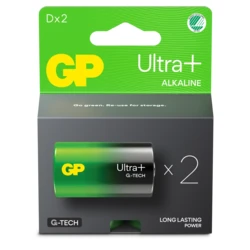 2 piles alcalines D 1,5 V Ultra Plus 