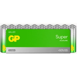 20 piles alcalines AA 1,5 V Super 
