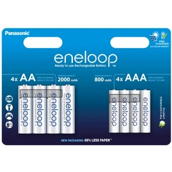 4 + 4 piles rechargeables NIMH AA + AAA 1,2 V 4 + 4 piles rechargeables NIMH AA + AAA 1,2 V