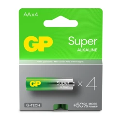 4 piles alcalines AA 1,5 V Super 