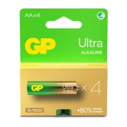 4 piles alcalines AA 1,5 V Ultra 