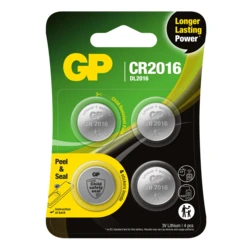 4 piles bouton lithium CR2016 3 V 
