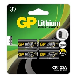 4 piles lithium CR123A 3 V 4 piles lithium CR123A 3 V