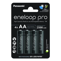 4 piles rechargeables NIMH AA 1,2 V PRO 2500 mAh