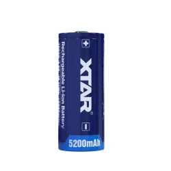 Batterie Xtar 26650 3,6 V Li-ion 5200 mAh avec protection BUTTON TOP Batterie Xtar 26650 3,6 V Li-ion 5200 mAh avec protection BUTTON TOP