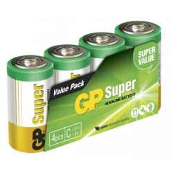 Film de 4 piles alcaline C / LR14 SUPER - 1,5V - GP Battery Film de 4 piles alcaline C / LR14 SUPER - 1,5V - GP Battery