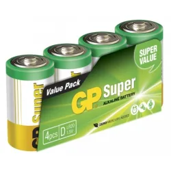 Film de 4 piles alcaline D / LR20 SUPER - 1,5V - GP Battery Film de 4 piles alcaline D / LR20 SUPER - 1,5V - GP Battery