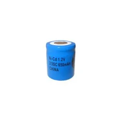 Pile NiCD 2/3 Sub C 650 mAh tête plate - 1,2V - Evergreen